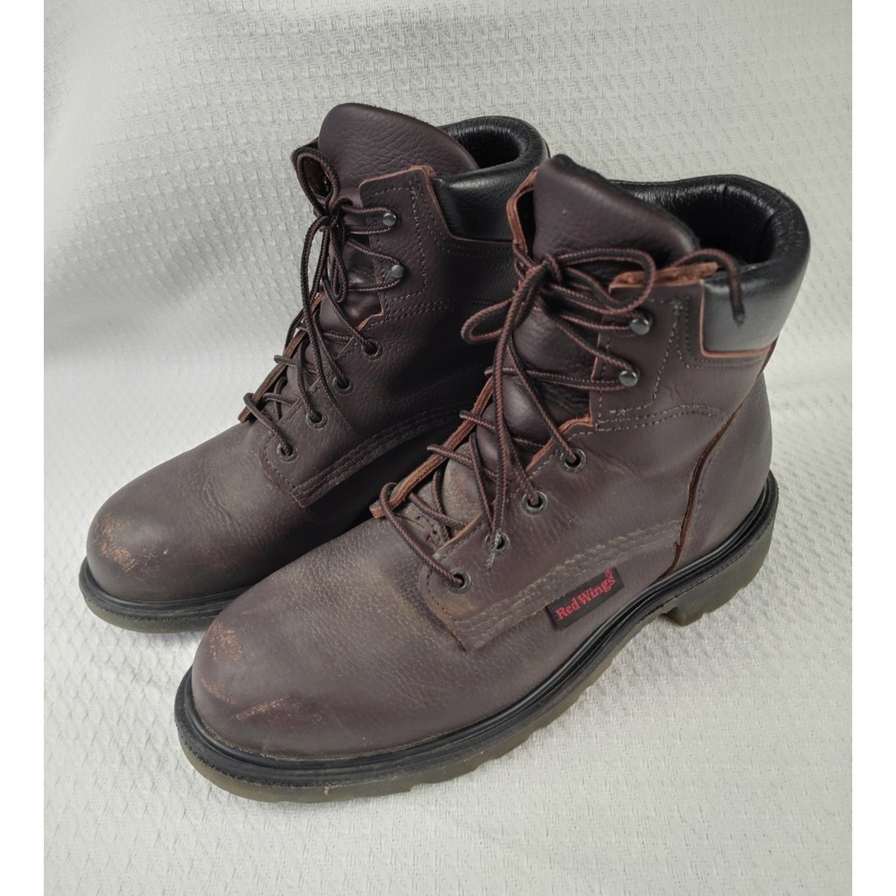 Red Wing 606 SuperSole 2.0 Men's 9.5 D Soft Toe Leather Work Boots Slip Resist.